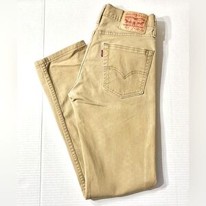 Levi’s 513 Jeans Men’s‎ 28x30 Tan Denim Slim Straight Fit Preppy Stretch Trad